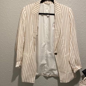 Striped blazer. H&M. Tan and white NWOT. perfect for the office!